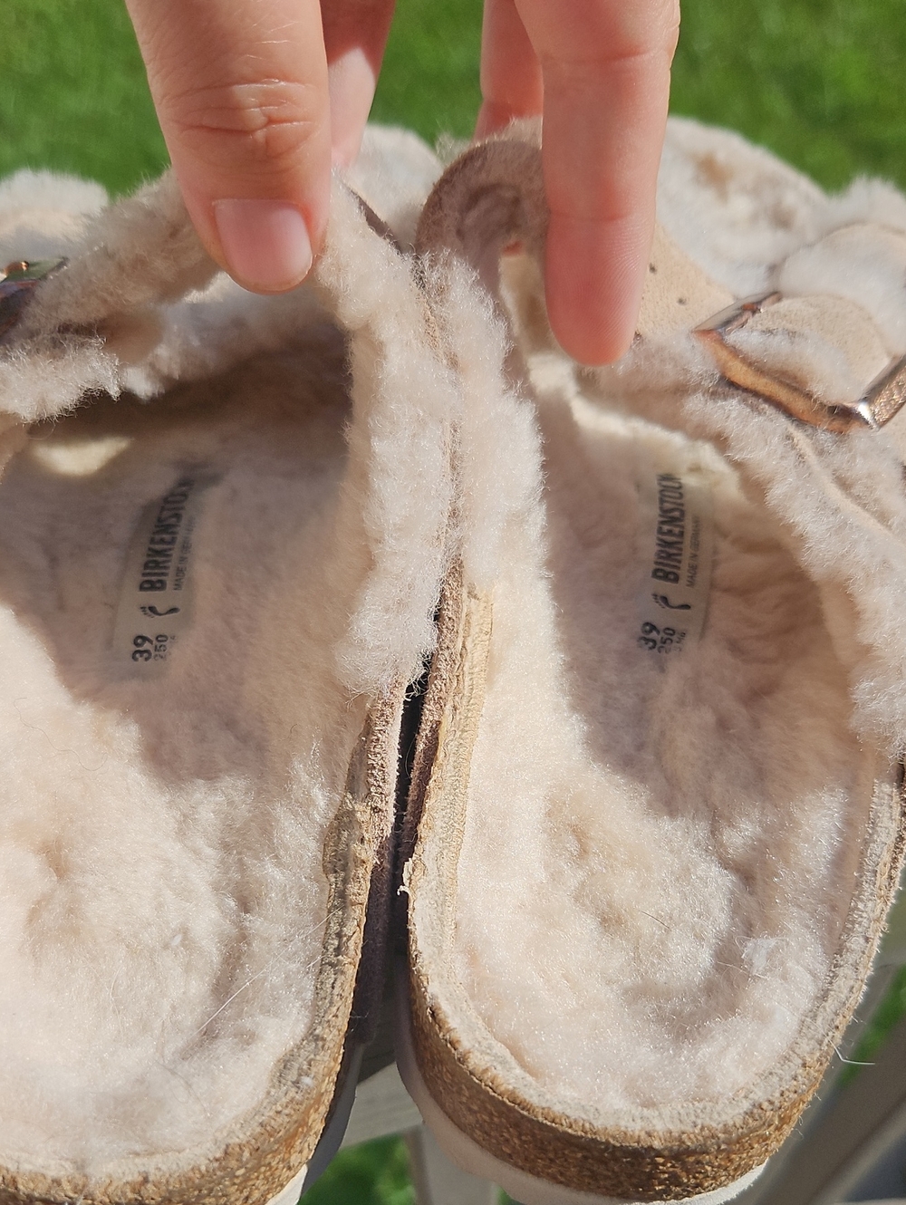Birkenstock Arizona Shearling Sandals – Size 39 | Suede & Rose Gold Buckles - Picture 6 of 8